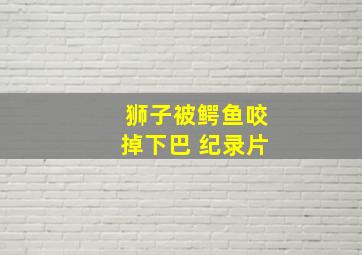 狮子被鳄鱼咬掉下巴 纪录片